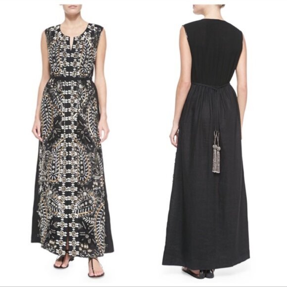 Calypso St. Barth Dresses & Skirts - Calypso St. Barth Voleta Beaded Voile Linen Maxi Dress